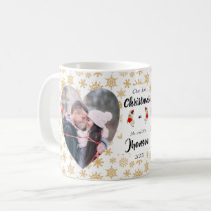 Erste Weihnachten als Mr. und Mrs. Snowflake Foto Kaffeetasse