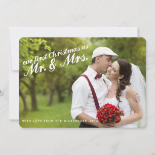Erste Weihnachten als Mr. und Mrs. Two Foto Card