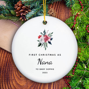 Erste Weihnachten als Nana   Hübsch und elegant Keramik Ornament