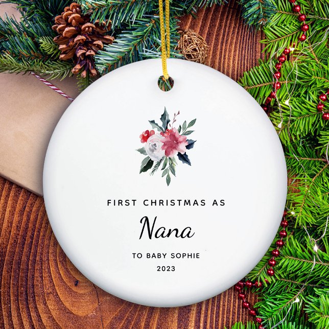 Erste Weihnachten als Nana | Hübsch und elegant Keramik Ornament (A holiday keepsake for her first Christmas as Nana)