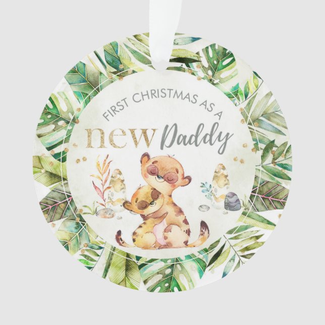 Erste Weihnachten als neuer Papa Meerkat Ornament (Vorderseite)