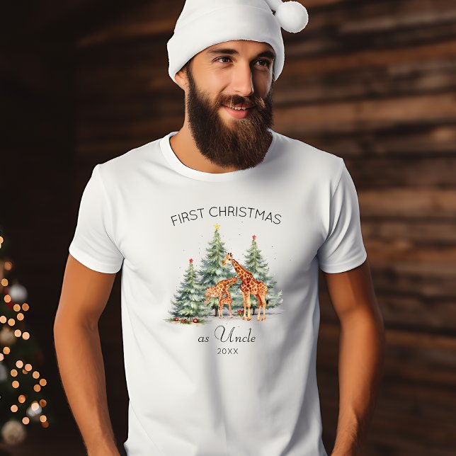 Erste Weihnachten als Niedliche Giraffenfamilie im T-Shirt (Von Creator hochgeladen)