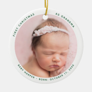 Erste Weihnachten als Oma Baby Foto Keramik Ornament