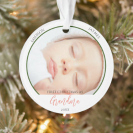 Erste Weihnachten als Oma-Foto-Script Ornament