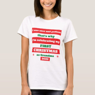 Erste Weihnachten als Oma-Funny-Zitat T-Shirt