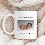 Erste Weihnachten als Oma New Baby Foto Kaffeetasse<br><div class="desc">Feiern Sie ihr erstes Weihnachten als Oma mit dieser personalisierten Foto Kaffee-Tasse. Alle Texte können individuell angepasst werden. Fügen Sie Ihr eigenes Foto hinzu,  um ein einzigartiges Geschenk für ihre erste Weihnachtszeit als Oma zu schaffen.</div>
