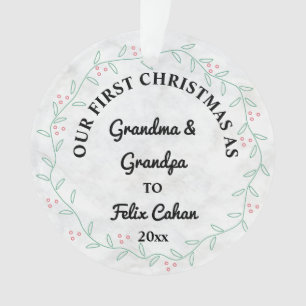 Erste Weihnachten als Oma & Opa Custom Foto Ornament