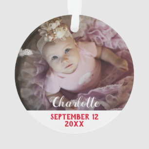 Erste Weihnachten als Oma rot & weiß mit Foto Ornament