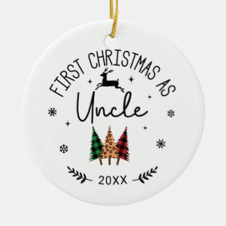 Erste Weihnachten als Onkel-Foto Keramik Ornament