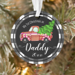 Erste Weihnachten als Papa Red Truck Ornament