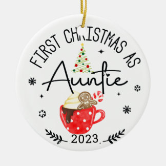 Erste Weihnachten als Tante Foto Keramik Ornament