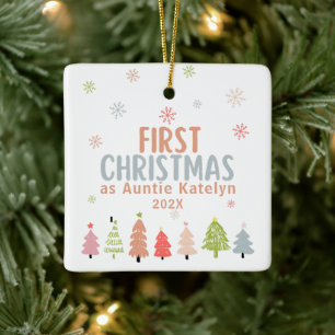 Erste Weihnachten als Tante, Foto, Personalisiert Keramikornament