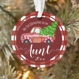 Erste Weihnachten als Tante Red Truck Foto Ornament