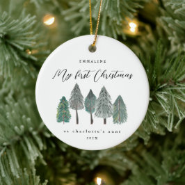 Erste Weihnachten als Tante Rustikale Bäume Keramik Ornament