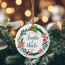 Erste Weihnachten als Tante und Onkel Keramik Ornament