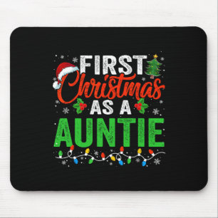 Erste Weihnachten als Tante Xmas Lights Familie Ch Mousepad