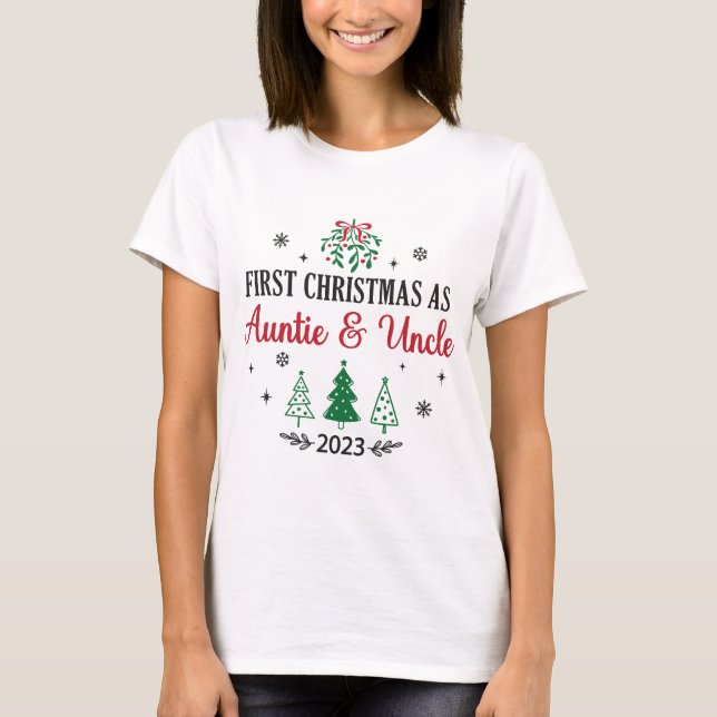 Erste Weihnachten als Tanten und Onkel 2023 T-Shirt (Vorderseite)