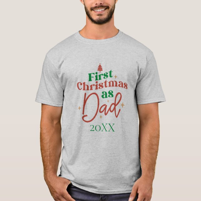 Erste Weihnachten als Vater Neuvater T-Shirt (Vorderseite)