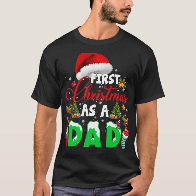 Erste Weihnachten als Vater Weihnachtsmannmütze Ug T-Shirt (Vorderseite)