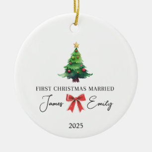 Erste Weihnachten als Verheiratetes Ornament, Hoch Keramik Ornament