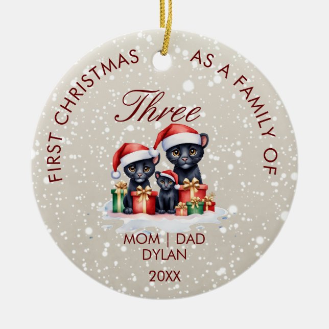 Erste Weihnachten als Zirkelverzierung Keramik Ornament (Vorne)