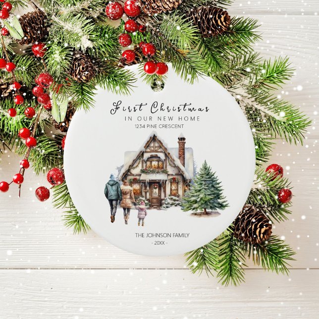 Erste Weihnachten auf unserer neuen Zuhause | 1 Ki Keramik Ornament (Von Creator hochgeladen)