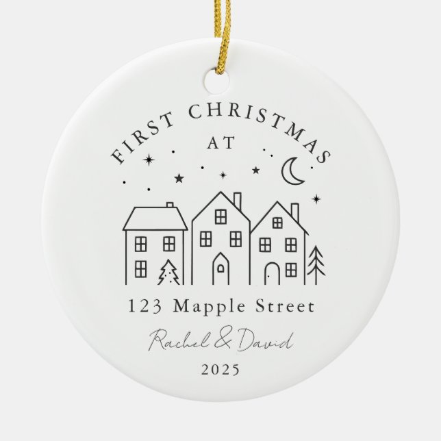 Erste Weihnachten auf unserer neuen Zuhause - Hous Keramik Ornament (Vorne)