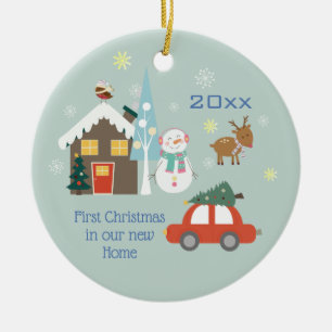 Erste Weihnachten auf unserer neuen Zuhause Keramik Ornament
