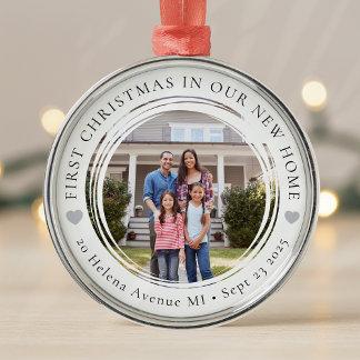 Erste Weihnachten auf unserer neuen Zuhause Ornament Aus Metall