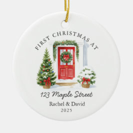 Erste Weihnachten bei New Address - Red Door Keramik Ornament