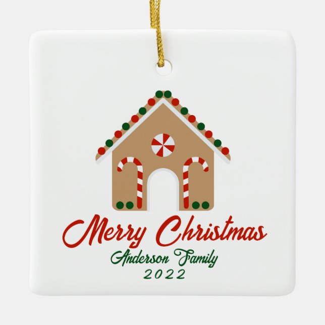 Erste Weihnachten bei unserem neuen Zuhause-Orname Keramikornament (Vorderseite)