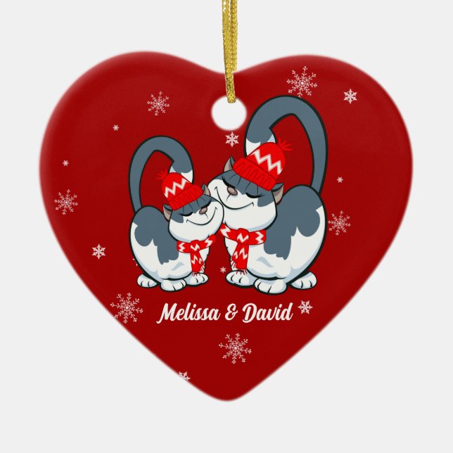 Erste Weihnachten gemeinsam.Custom Weihnachtsschmu Keramikornament (Vorne)