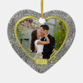 Erste Weihnachten gemeinsam Foto Herz Xmas Keramik Ornament