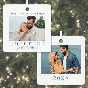 Erste Weihnachten gemeinsam Foto Keepake Ornament Aus Metall