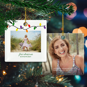 Erste Weihnachten geschieden farbenfrohe Weihnacht Keramikornament