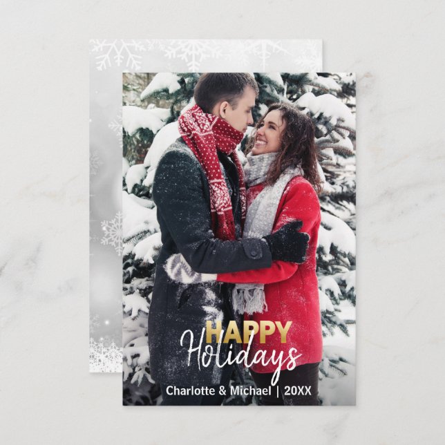 Erste Weihnachten glückliche Ferien Verheiratet Ve Einladung (Vorne/Hinten)