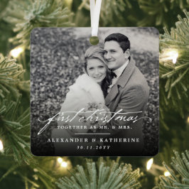 Erste Weihnachten Herr & Mrs. Holiday Wedding Foto Ornament Aus Metall