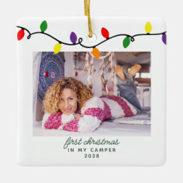 Erste Weihnachten im Campingplatz RV farbenfrohe L Keramikornament