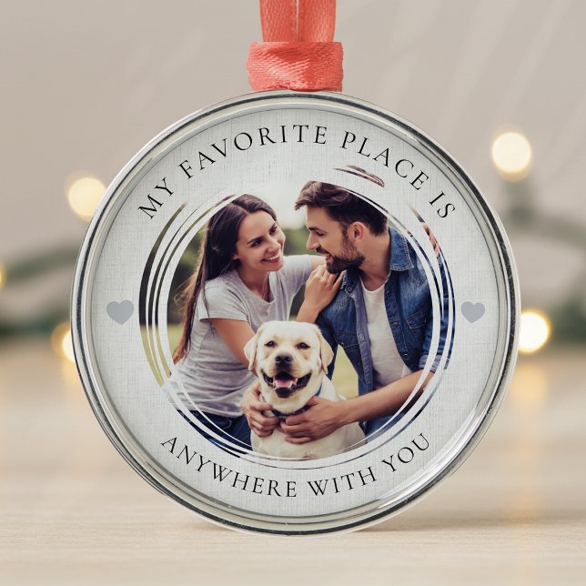 Erste Weihnachten in der Liebe Paar Sentimental-Fo Ornament Aus Metall (Von Creator hochgeladen)