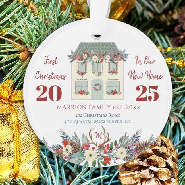 Erste Weihnachten in der New Zuhause Housewarming- Ornament (Von Creator hochgeladen)
