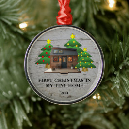 Erste Weihnachten in meiner Tiny Zuhause rustikal Ornament Aus Metall