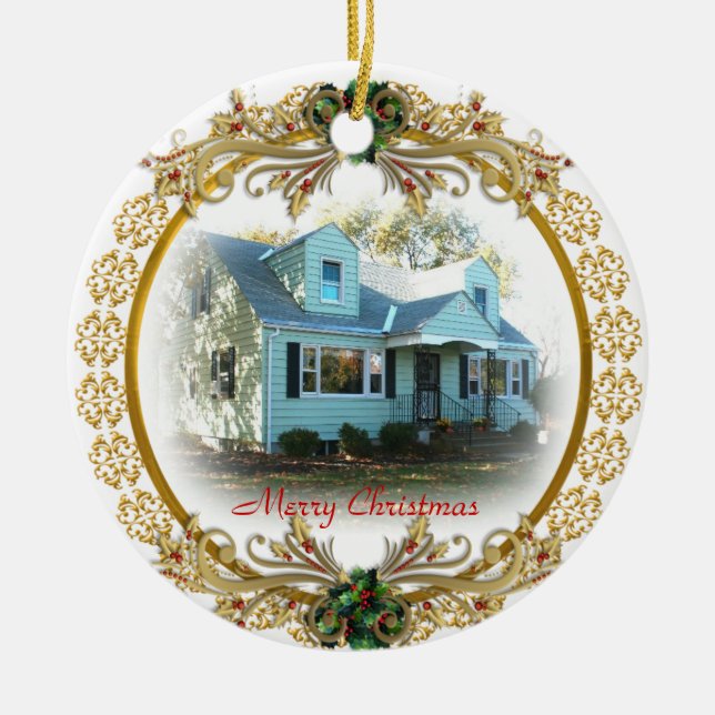 Erste Weihnachten in New Zuhause-Ornament Keramikornament (Vorne)