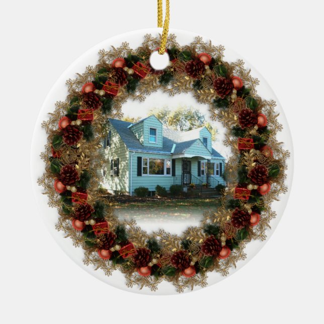 Erste Weihnachten in New Zuhause-Ornament Keramikornament (Vorne)