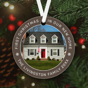 Erste Weihnachten in unserem neuen Zuhause Brown C Ornament