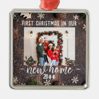 Erste Weihnachten in unserem neuen Zuhause-Chic-Fo Ornament Aus Metall