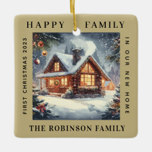 Erste Weihnachten in unserem neuen Zuhause Forest  Keramikornament