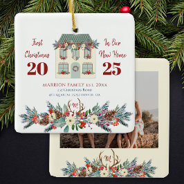 Erste Weihnachten in unserem neuen Zuhause-Foto Keramikornament