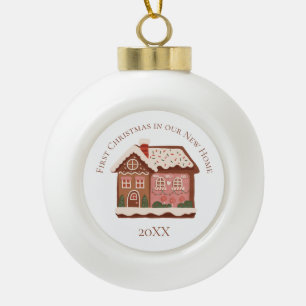 Erste Weihnachten in unserem neuen Zuhause Gingerb Keramik Kugel-Ornament