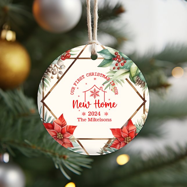 Erste Weihnachten in unserem neuen Zuhause-Grün Keramik Ornament (Von Creator hochgeladen)