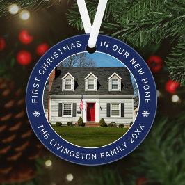 Erste Weihnachten in unserem neuen Zuhause Navy Cu Ornament